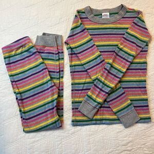 Hanna Anderson Colorful Striped Kids Pajamas size 130/8